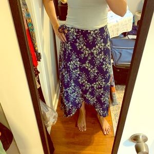 Faux Wrap Maxi Skirt